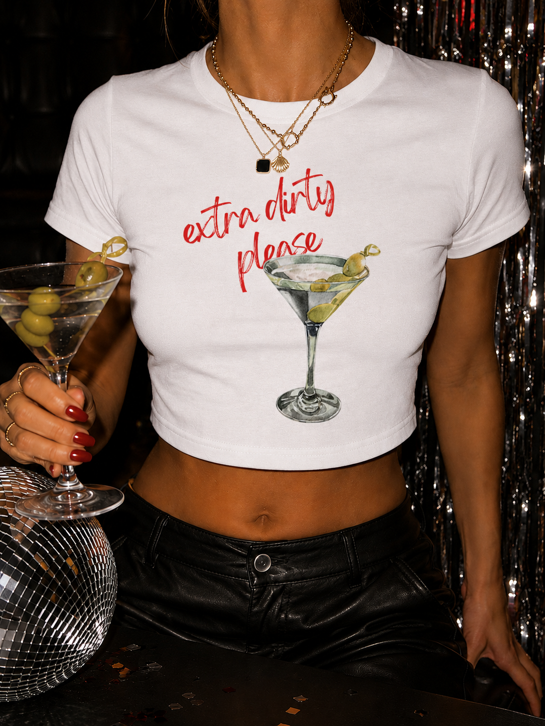 Extra Dirty Martini Graphic Baby Tee