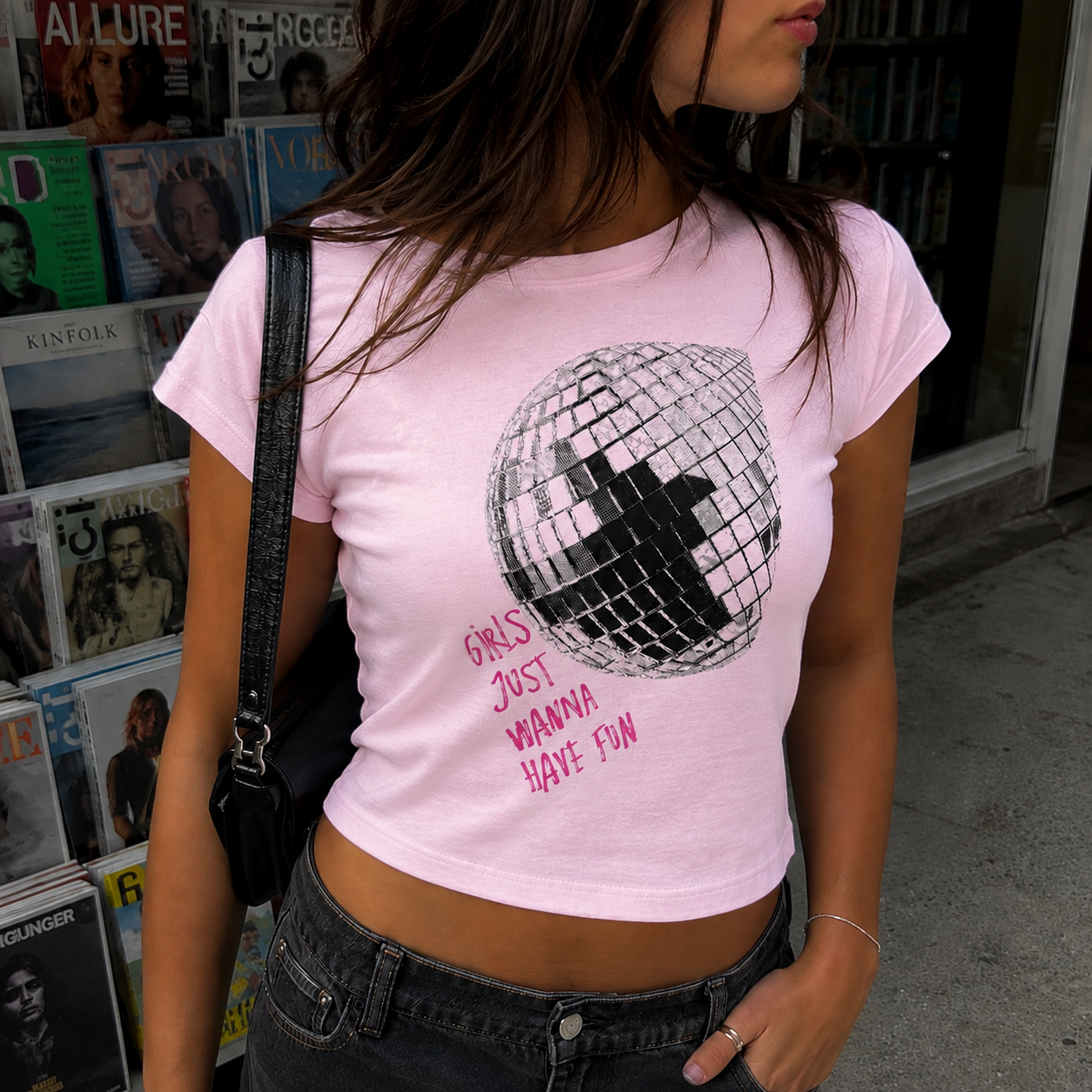 Girls Just Wanna Have Fun Cropped Tee