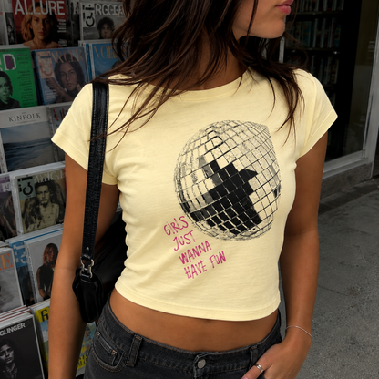 Girls Just Wanna Have Fun Cropped Tee