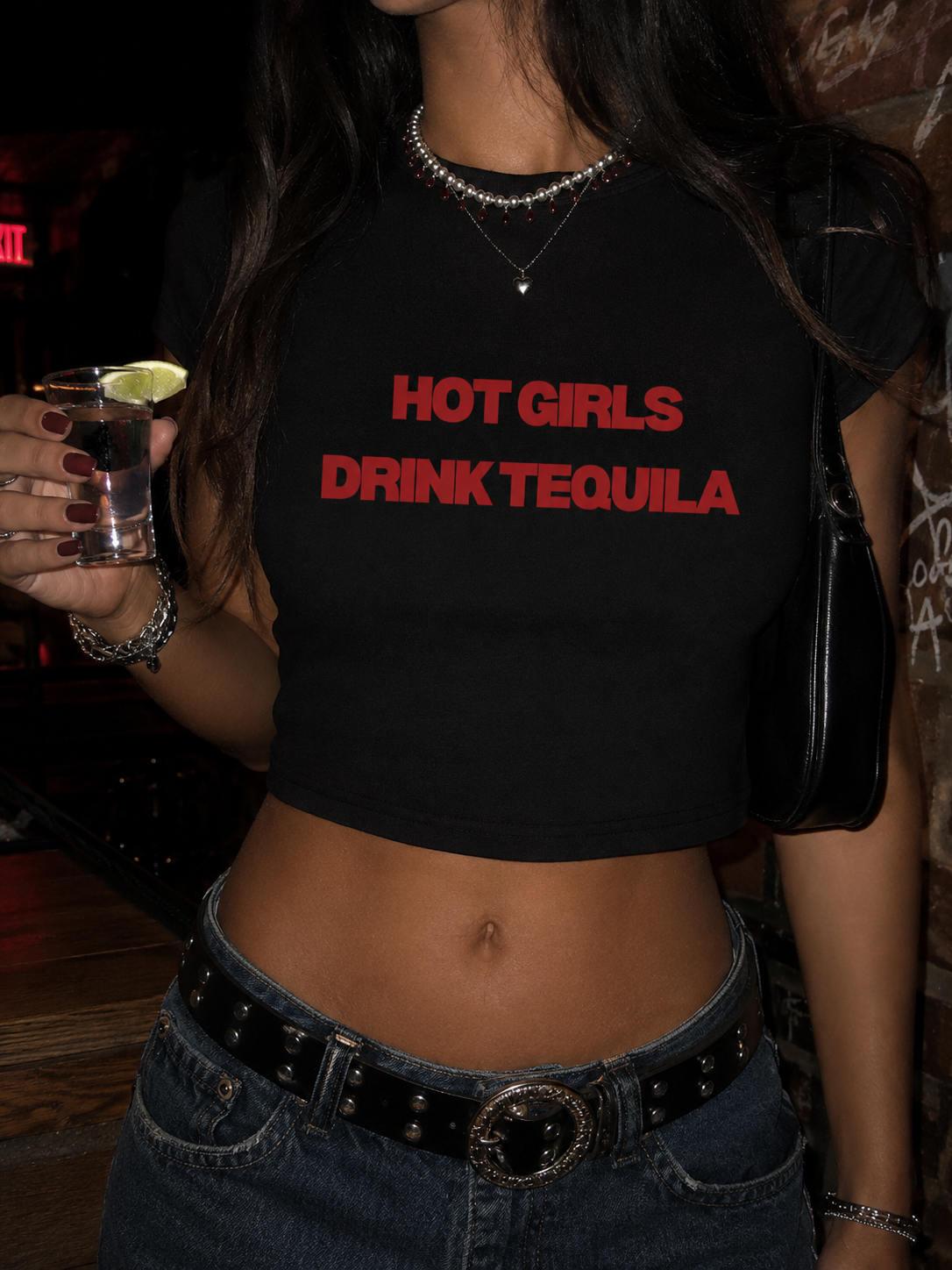 Hot Girls Drink Tequila Cropped Tee