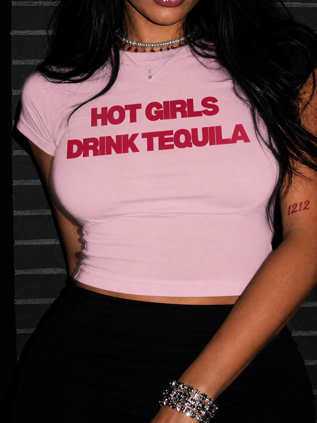 Hot Girls Drink Tequila Cropped Tee