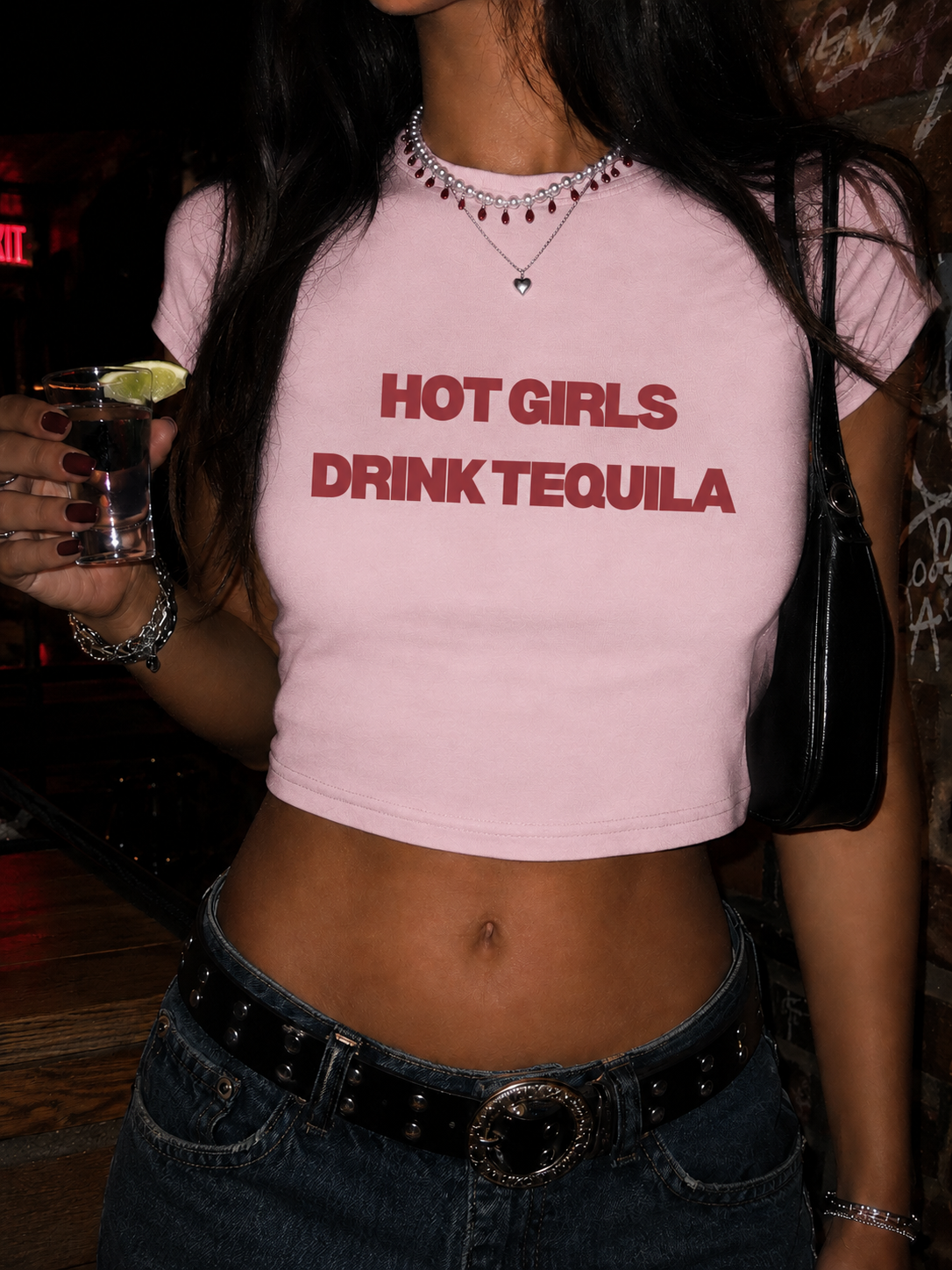 Hot Girls Drink Tequila Cropped Tee